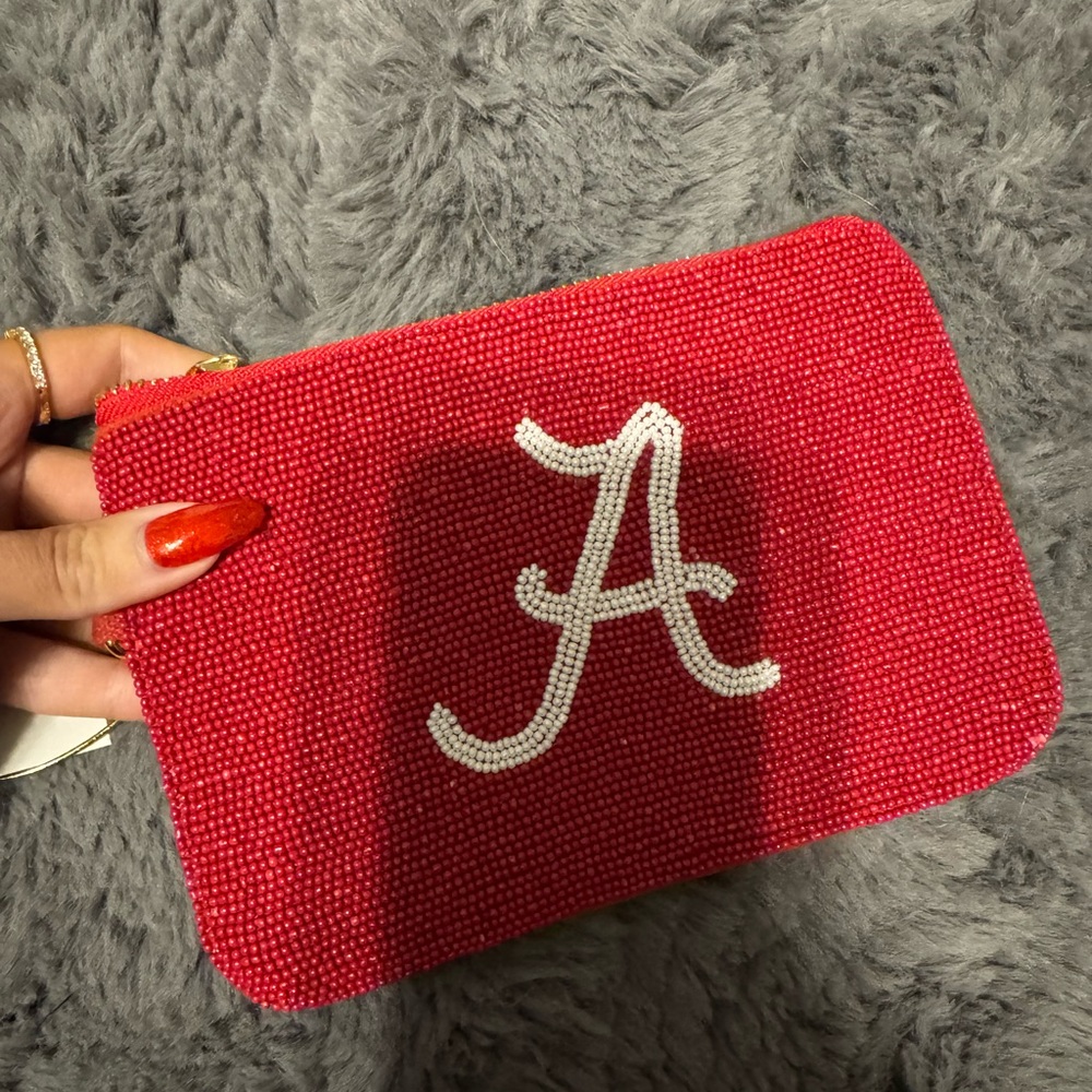 university of alabama beaded wrist purse